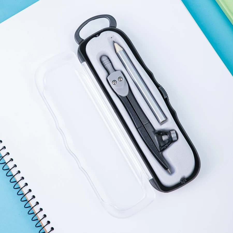 Deli Orbit Classic Stainless Steel Geometrical Compass | Includes Pencil & Storage Box | EG20804
