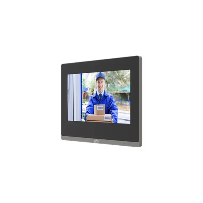 UNV 7" Ultra-Thin Touch Screen Video Door Phone Indoor Station with Wi-Fi, Standard PoE, 20-Device IP Camera Monitoring & NDAA Compliance | Model No. OEI-372S-H-W