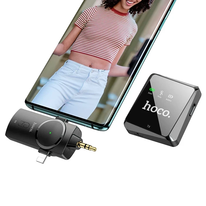 Hoco Stream 2.4G Wireless Mic with 3-in-1 Receiver (Lightning/Type-C/3.5mm) S31