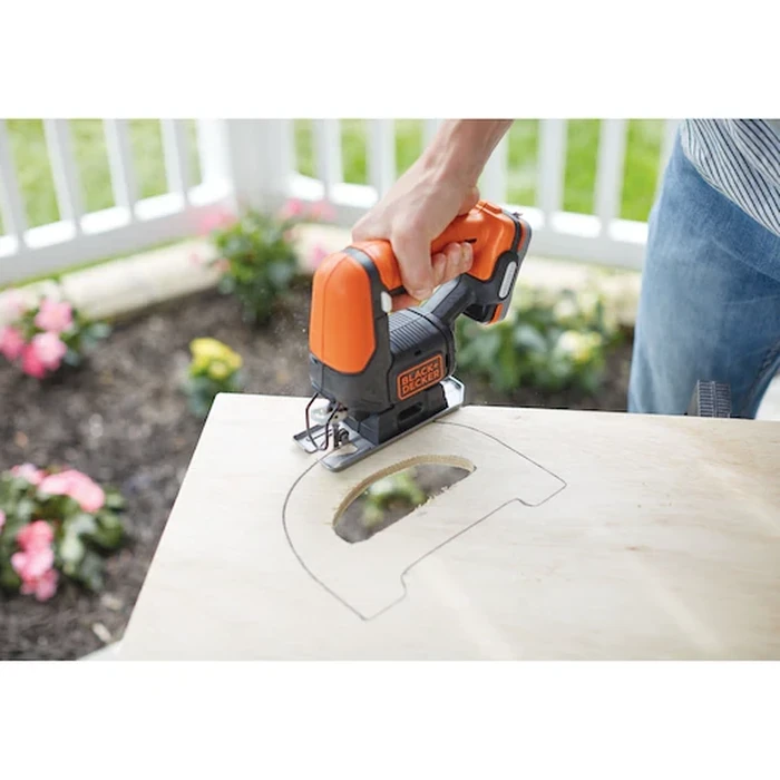 BLACK+DECKER 12V GoPak 4-Tool Cordless Combo Kit (Drill, Jigsaw, Sander, LED Light) with 2-in-1 USB Power Bank Battery | BDCK502C1-B5