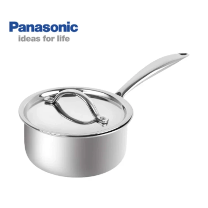 Panasonic Triply Stainless Steel Induction Base Saucepan with Stainless Steel Lid (1L / 1.6L / 2.2L) | Fast Uniform Heating Multi-Cooktop Compatible - ND-SP Series