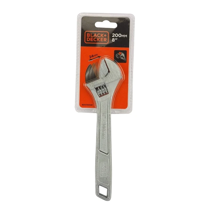 BLACK+DECKER 3-Piece Alloy Steel & Chrome Vanadium Adjustable Wrench Set (150mm, 200mm, 250mm) | Heavy-Duty Mechanical & Plumbing Shifting Spanner Kit | BDHT81590 / BDHT81591 / BDHT81592