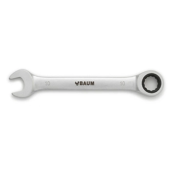 BAUM Professional Flex-Head Combination Ratcheting Wrench | High-Polish Chrome Vanadium Steel 90-Tooth / 72-Tooth Gear Tool | Model ART 55