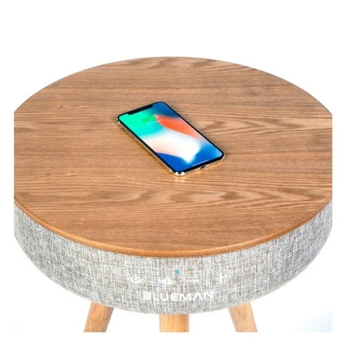 Blueman Table Teak Bluetooth Speaker | BT-Z1 Portable Logic | 360-Degree Acoustic Matrix