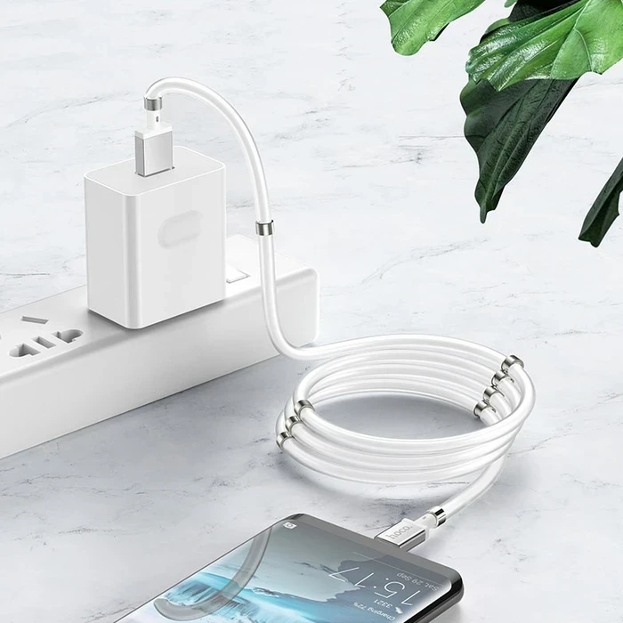Hoco Magic Magnetic Charging Cable | 10-Magnet Tangle-Free Logic | Stainless Steel Connectivity Matrix | U91
