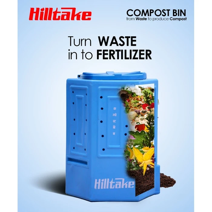 Hilltake Heavy Duty Compost Bin | U.V. Protected Resin Matrix | High-Velocity Ventilation Logic | Black Structural Series