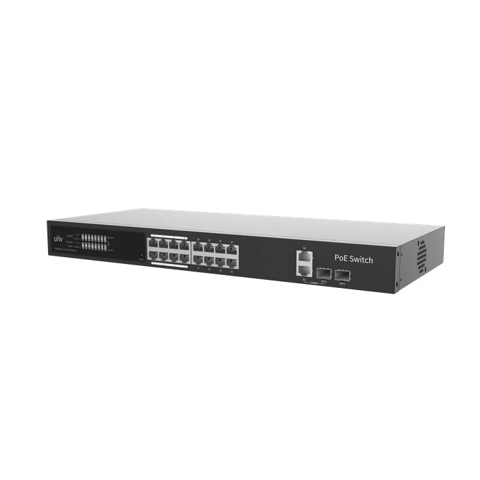 UNV 16-Port Gigabit 1U Rack Mount Cloud Managed PoE Switch with 250W Budget, SFP & Combo Uplinks | NSW3000-17GT1GP1GC-POE-IN