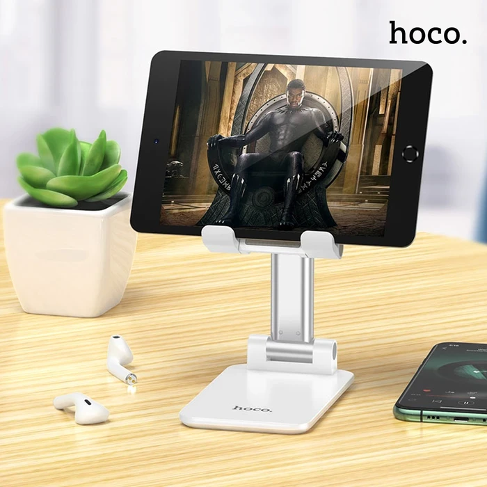 Hoco PH29A Carry Folding Desktop Stand | 120° Dual-Shaft Angular Matrix | Non-Slip Silicone Cushion Shield | White & Black Options