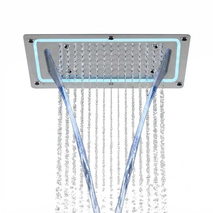 Toyo SS304 Concealed Ceiling LED Multiflow Rain Shower 600x400mm | TOYO-8012