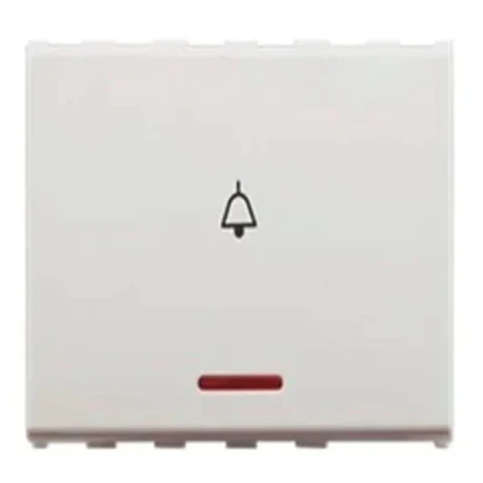 Anchor Roma 66333 10A Bell Push Switch with Indicator | 3-Module Grand Rocker | Flame Retardant Polycarbonate | Premium Signaling Logic