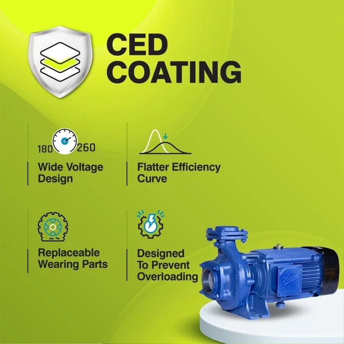 Kirloskar KDI Series Heavy-Duty Three-Phase Centrifugal Monobloc Pump | IP55 Class F CED Anti-Rust Coated Water Pump for HVAC, Firefighting & Industrial Transfer