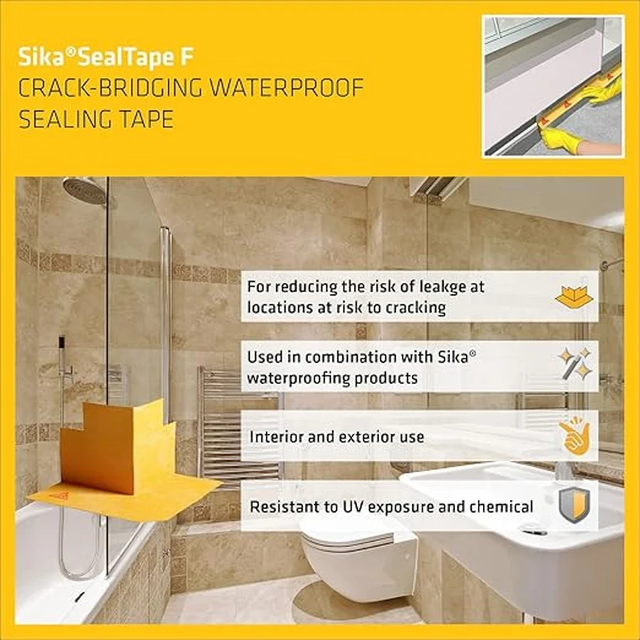 Sika SikaSealTape F Outside Corner Waterproofing Component 550994 | Pre-Fabricated External Corner | Elastomeric Crack Bridging | Clear