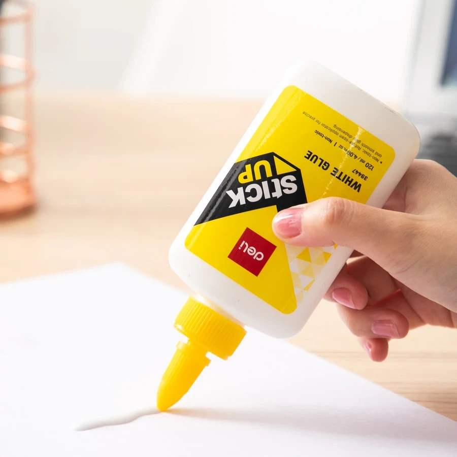 Deli White Glue (80mL) | Fast-Drying Clear-Drying Strong Bond PVA Liquid Adhesive with Precision Twist Tip (Pack of 12 Pcs) | E39446