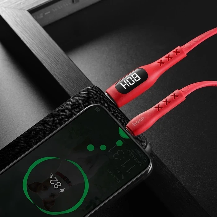 HOCO Sentinel Charging Cable | Type-C Connectivity Logic | 3A High-Fidelity Power Matrix | Timing Display | S6