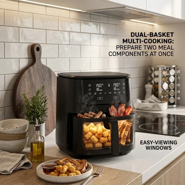 Yasuda Digital Display Air Fryer with Viewing Window | Oil-Free Healthy Frying Even Heat Distribution | 80°C to 200°C Touch Control LED Multiple Presets | YS-AF601, YS-AF801 & YS-AF1001