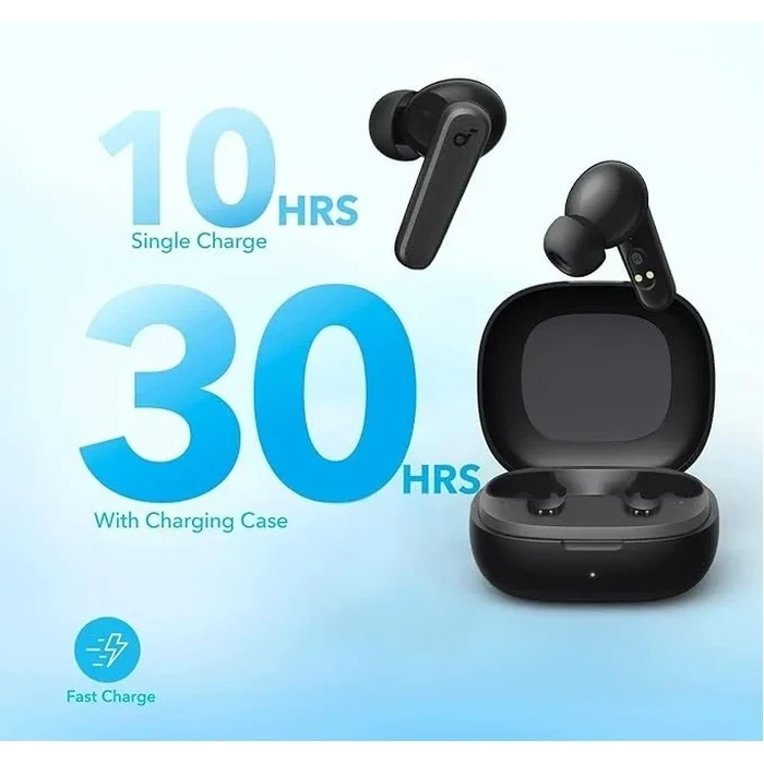 Anker Soundcore P20i True Wireless Earbuds | 10mm Big Bass Drivers, 30H Battery & AI Clear Call Mics | Black + Gray (Iteration 2)