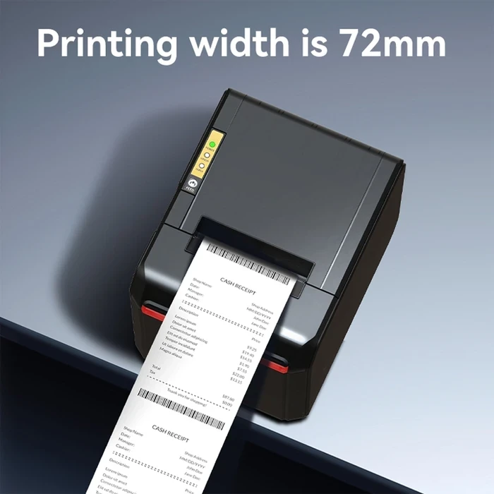 DELI 3.0" High-Speed Desktop Direct Thermal Receipt Printer | 300mm/s 203 DPI Auto Metal Cutter USB Serial & Cash Drawer Port | ES301