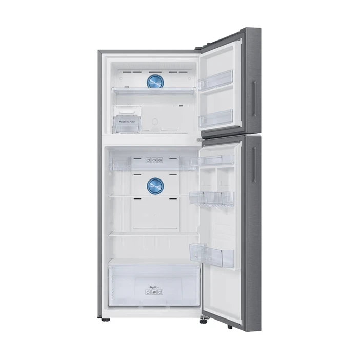 Samsung 419L RT45HG6A22SLHL Double Door Refrigerator | Wi-Fi SmartThings AI Energy Mode 5-in-1 Convertible Twin Cooling Plus Digital Inverter Inox