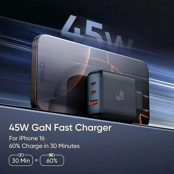 MCDODO 45W 3-Port Fast Charging Adapter | Samsung Super Fast Charge Logic | Fireproof V0 Matrix | CH-486