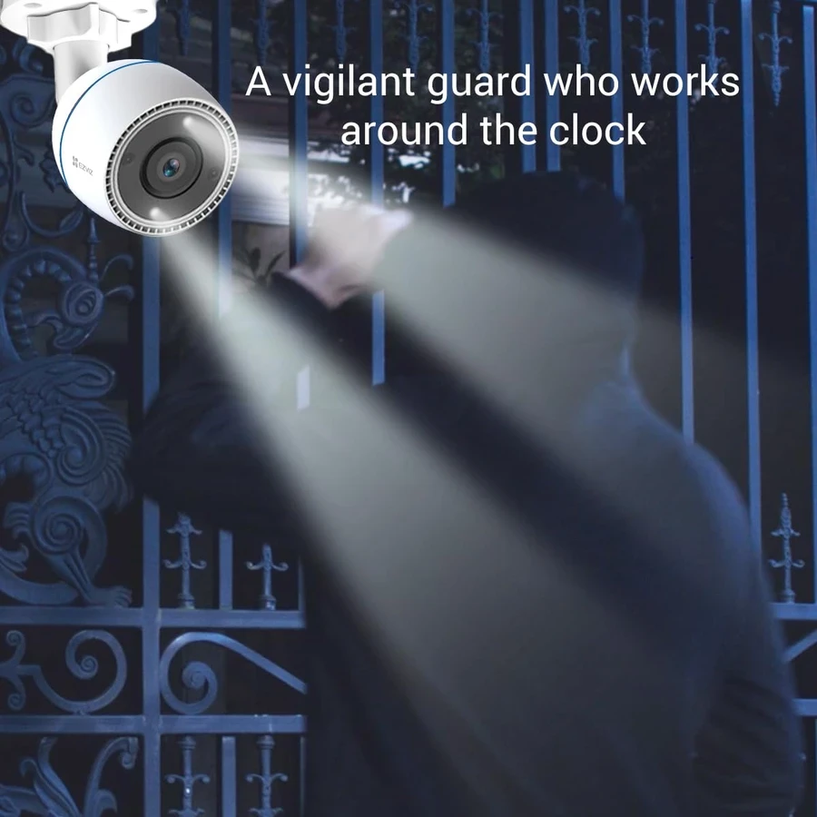 EZVIZ H3c 1080P Outdoor Smart Wi-Fi Bullet Camera | IP67 Weatherproof AI Human Detection with 30m Night Vision & Alexa Support | CS-H3c-R100-1K2WFL