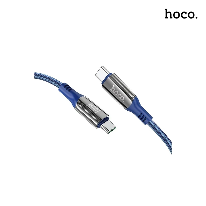 Hoco Extreme Charging Data Cable | Type-C to Type-C 100W Logic | Digital Power Display Matrix | S51