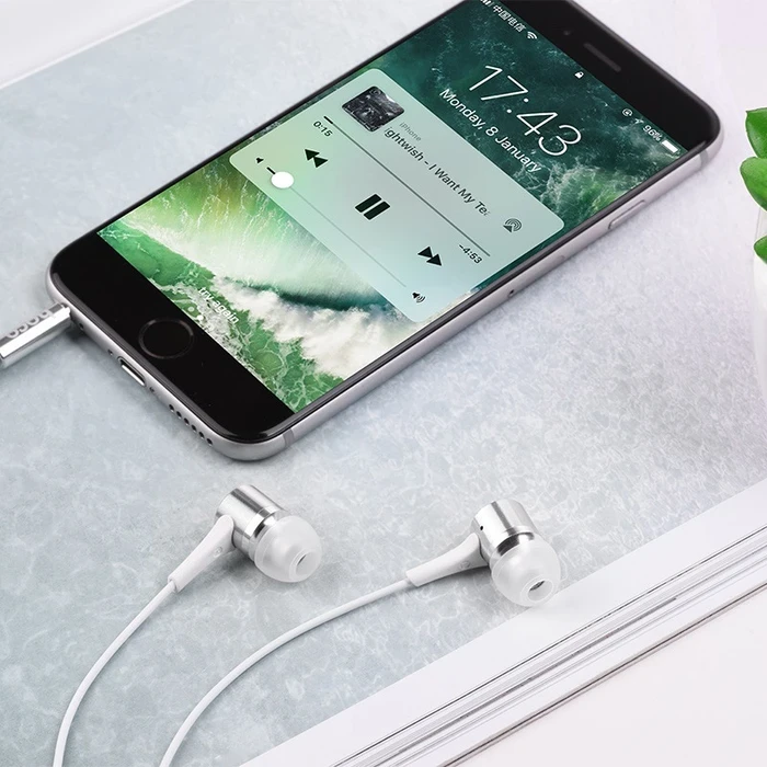HOCO Pure Music Wired Earphones with Mic | 8mm Driver | Sliding Volume Control | Black, White Finish | M54
