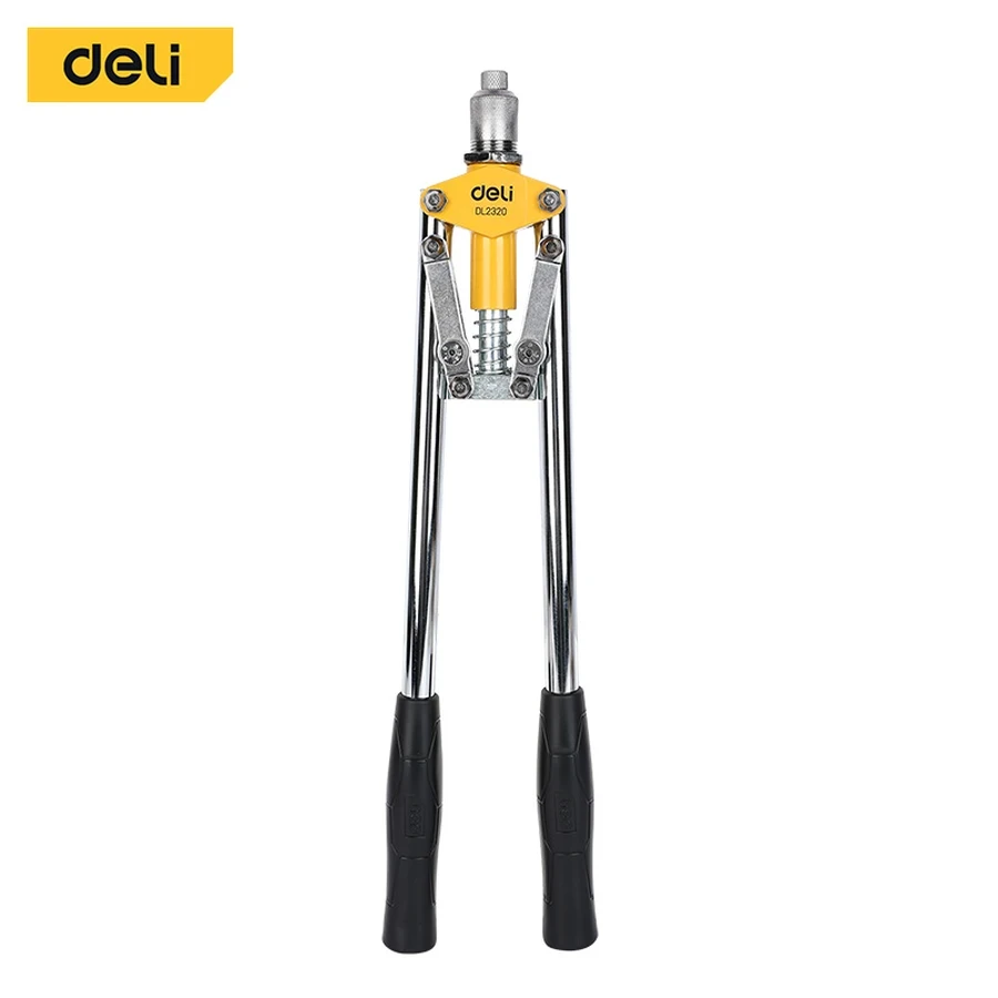 Deli 17" Professional Heavy-Duty Two-Handed Riveter | Aluminum Alloy Head & 35CrMo Steel Claws with 3.2-4.8mm Nozzles | EDL2320