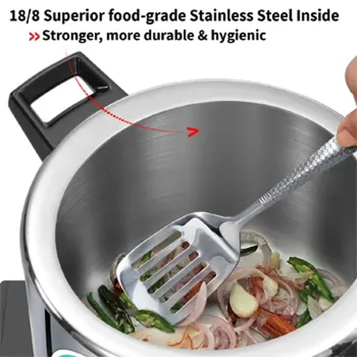 Hawkins Classic 5L Tri-Ply Stainless Steel Pressure Cooker | 3mm Extra-Thick All-Round Uniform Heating Body | Gas & Induction Compatible | Model SSTCL50