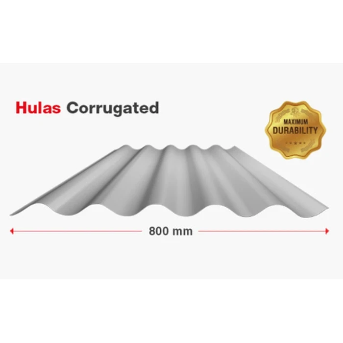 Hulas Corrugated Sheets | 0.17mm - 0.52mm Thickness | 690mm Effective Width | 120 GSM Zinc-Aluminium Alloy | Japanese Standard Metal for Factories, Poultry & Residents