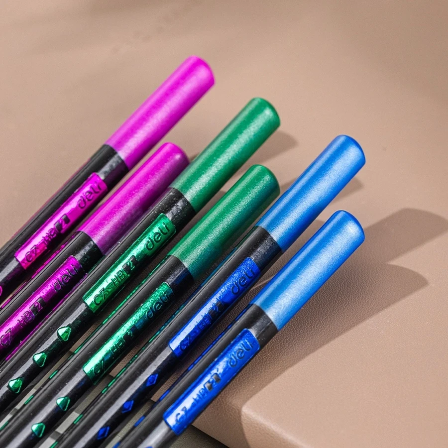 Deli 10-Piece HB Graphite Pencil | Ergonomic Triangular Barrel | Non-Toxic Safety Paint | EC7-HB