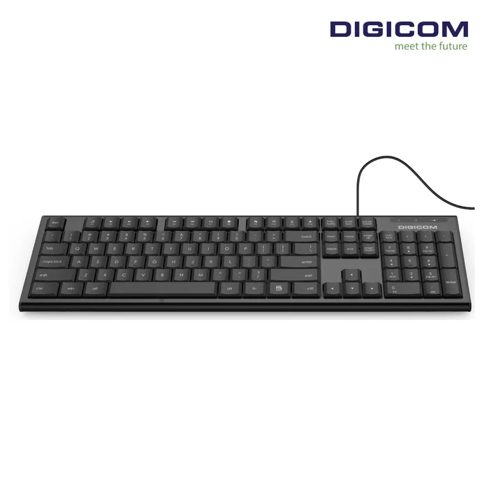 Digicom Wired Keyboard | Water-Spill-Resistant Logic | Bilingual English & Nepali Layout | Slim Design Matrix | DG-W12 / W12N