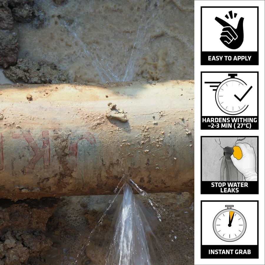 Sika MonoTop 108 Water Plug 5kg 708825 | Ultra Fast Setting Cementitious Mortar | Stops Active Leaks | Grey