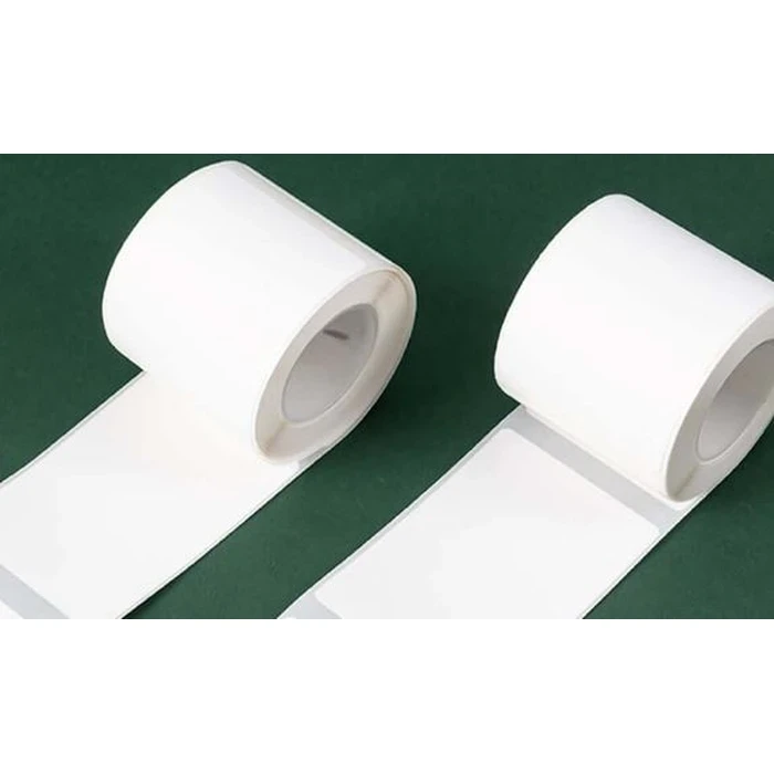 Deli Direct Thermal Pre-Cut Label Sticker Rolls | 40x30mm White Water-Resistant Bulk Media Tape for ES441 Pocket Printer | 2300 Total Labels (10-Roll Pack) | QH72