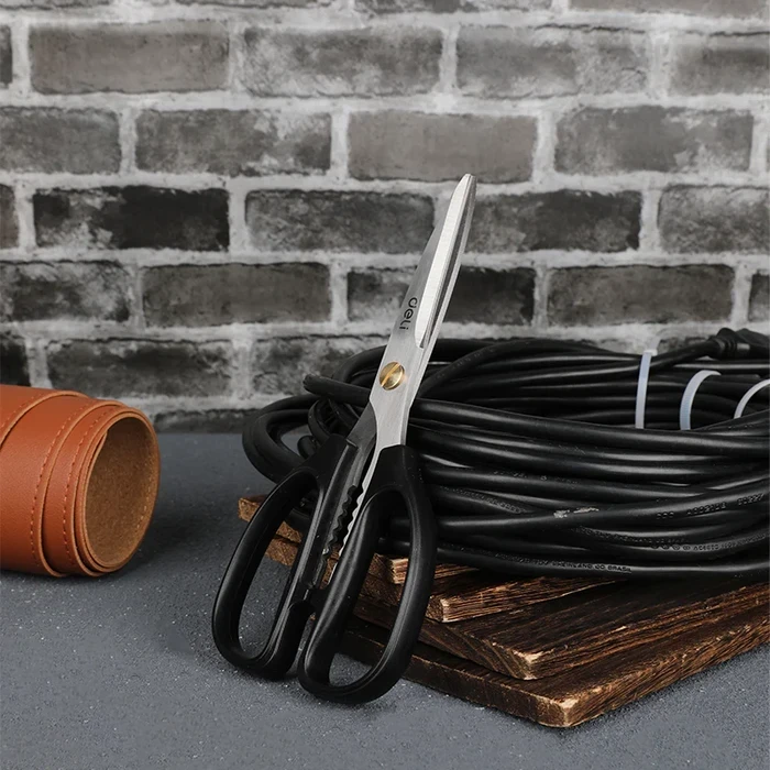 Deli 8 Inch / 195mm Professional Stainless Steel Scissors | High-Durability Rust-Proof Precise Utility Shears with Ergonomic Comfort Handle | EDL2613