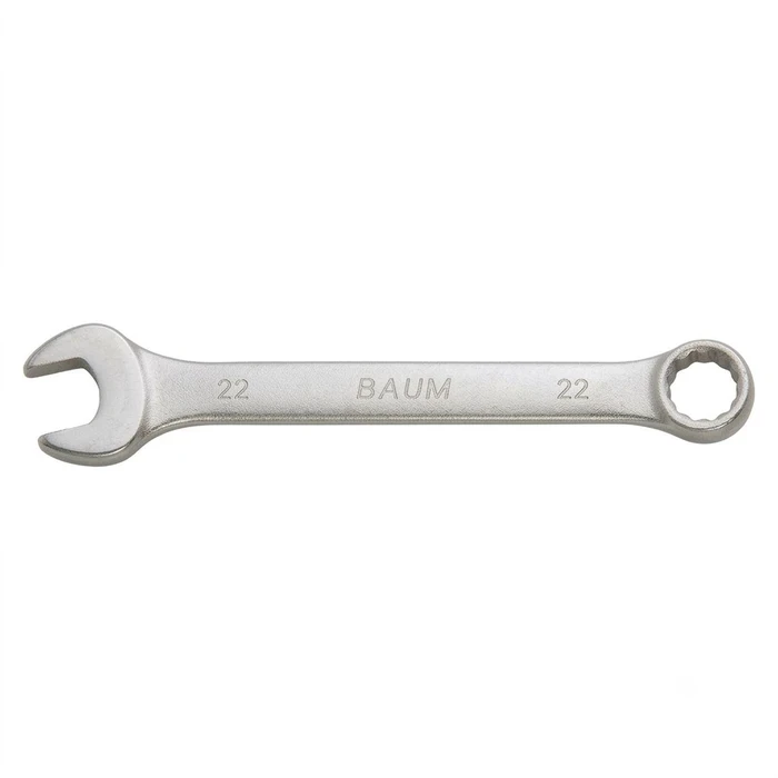 BAUM Heavy-Duty Chrome Vanadium Combination Spanner | 3-Layer Nickel Chrome Rough Matt Finish Oval Body Wrench | Model ART 33E (Sizes 6mm to 22mm)