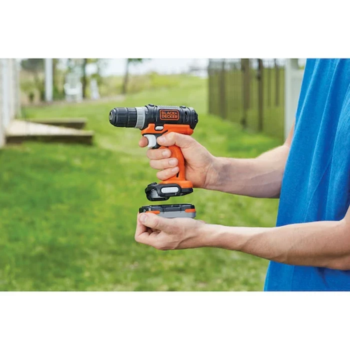 BLACK+DECKER 12V GoPak 4-Tool Cordless Combo Kit (Drill, Jigsaw, Sander, LED Light) with 2-in-1 USB Power Bank Battery | BDCK502C1-B5