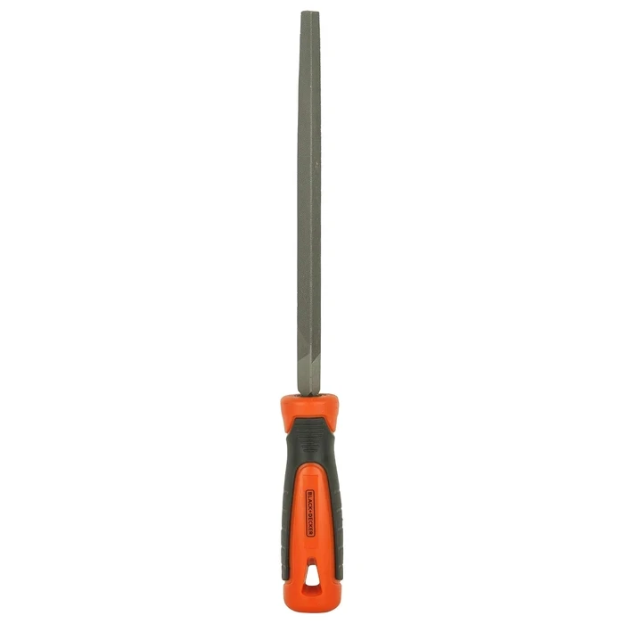 BLACK+DECKER 200mm (8") High-Carbon Steel Triangular Hand File | 60° Angle Three-Square Saw Sharpening & Deburring Tool | BDHT22147