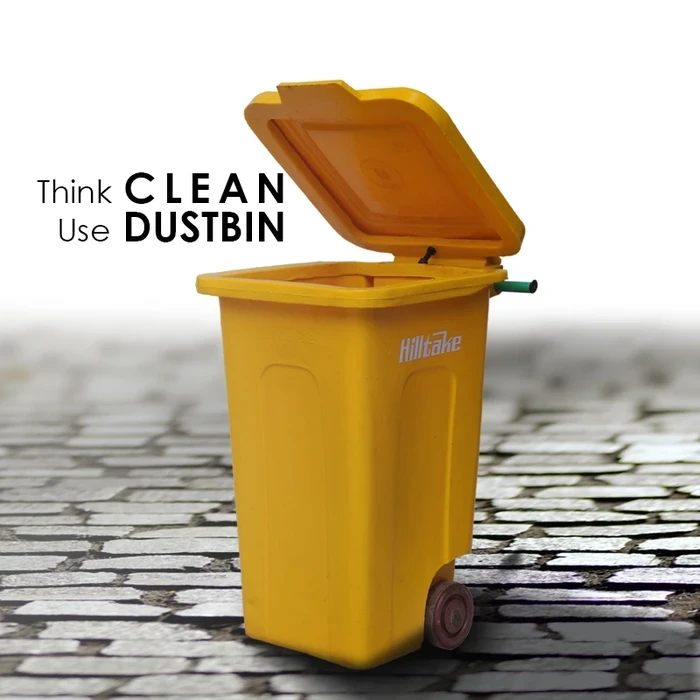 Hilltake Heavy Duty Wheel Dustbin | High-Density Polymer Matrix | Large & Extra Large Series | Red, Green & Yellow