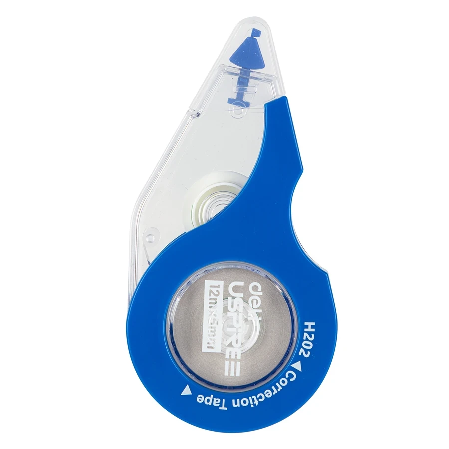 Deli Correction Tape EH20201 - Extra Long 12 Meter Length, 5mm Width, Film-Based Instant Dry Application for Professional and Academic Use