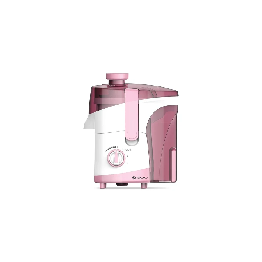 Bajaj JX 20 500W Juicer Mixer Grinder | 18000 RPM Titan Motor & Dishwasher Safe Parts | White & Pink | 410701