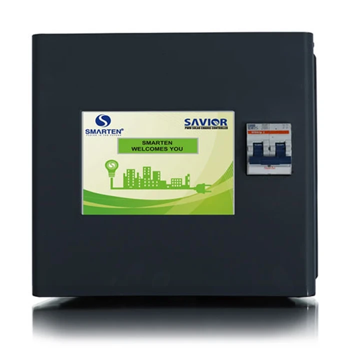 Smarten Savior Series 50A High-Voltage (36V / 72V / 96V / 120V) PWM Solar Charge Controller with Grid Control, 4-Level DOD & Multi-Parameter LCD Display