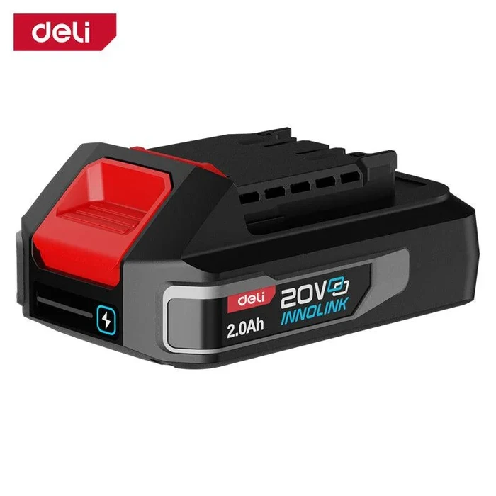 Deli Tools 20V Lithium-Ion Power Pack 2.0Ah High-Performance Cordless Power Tool Battery with 500+ Cycle Life & 20V System Battery | EDE-DC20A2
