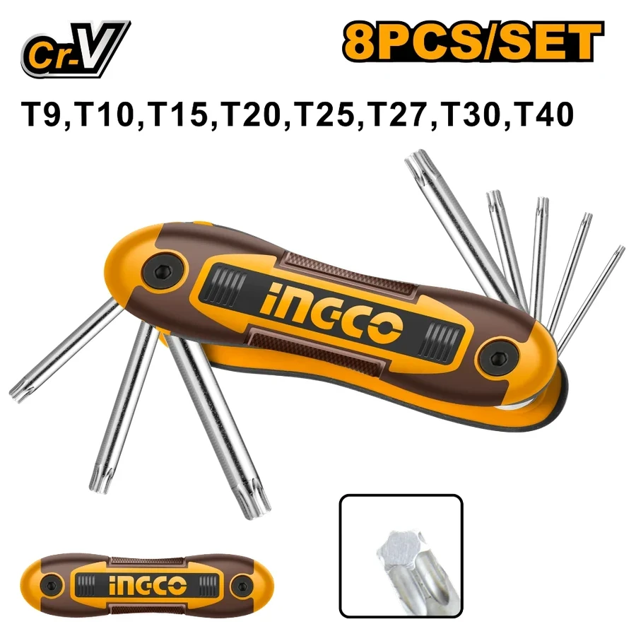 8 Pcs Pocket Torx Key Set | HHK14083 | Cr-V Steel | Folding Portable Design