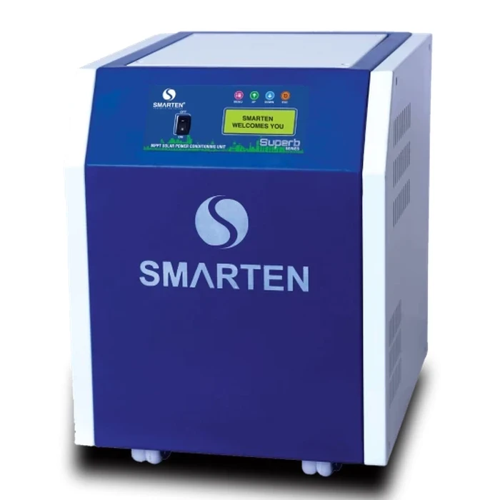 Smarten Superb Series 7500VA (7.5 kVA) 96V Pure Sine Wave Heavy-Duty Commercial Solar PCU with 30% Boost MPPT, Bypass Switch, Triple MCB & Zero-Volt Recovery | SUPERB MPPT 7500