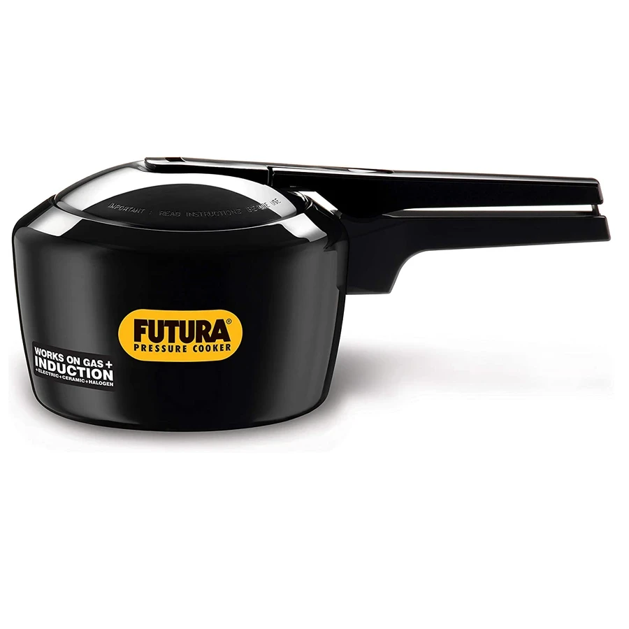 Hawkins IFP20 2L Hard Anodised Futura Pressure Cooker | 60 Micron Anodised | Induction Compatible | Black
