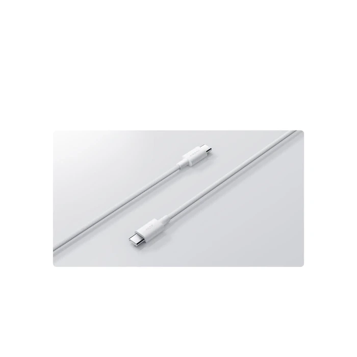 Xiaomi 3A Braided USB-C to USB-C Cable (1m) | Fast Charging Cord with PD3.0, QC3.0 & 480Mbps Data Transfer | White - 3A-CC-1M