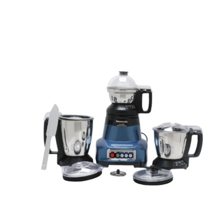 Panasonic 750W Trimax Series Mixer Grinder with 3 Stainless Steel Jars | Copper Motor SS304 Blades & Overload Protection (Black / Blue / Pista) - MX-GN5003