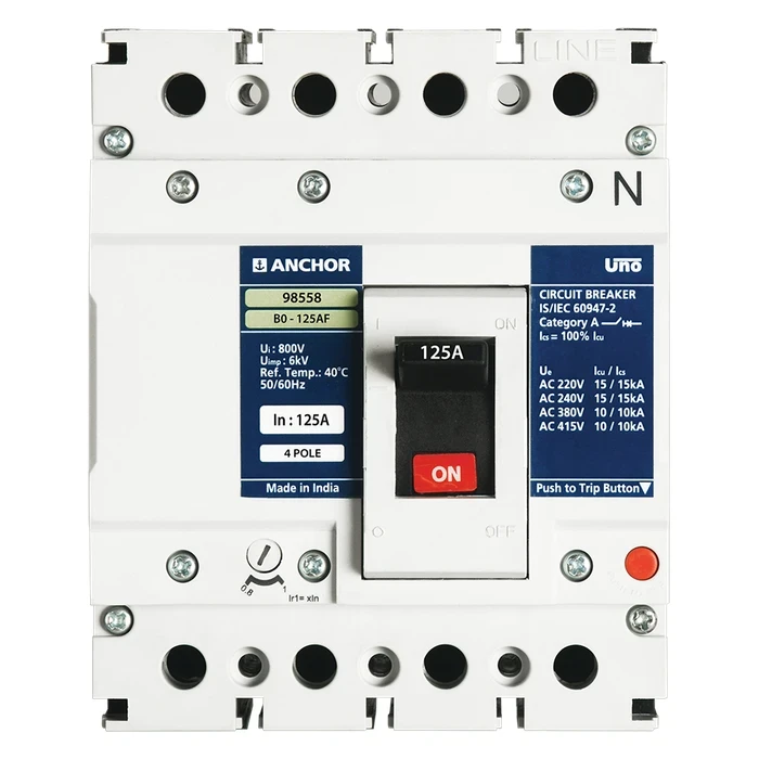 Anchor UNO B0 MCCB | 125A - 250A Range | 250AF 25kA | ATFM 3P & 4P Protection Logic