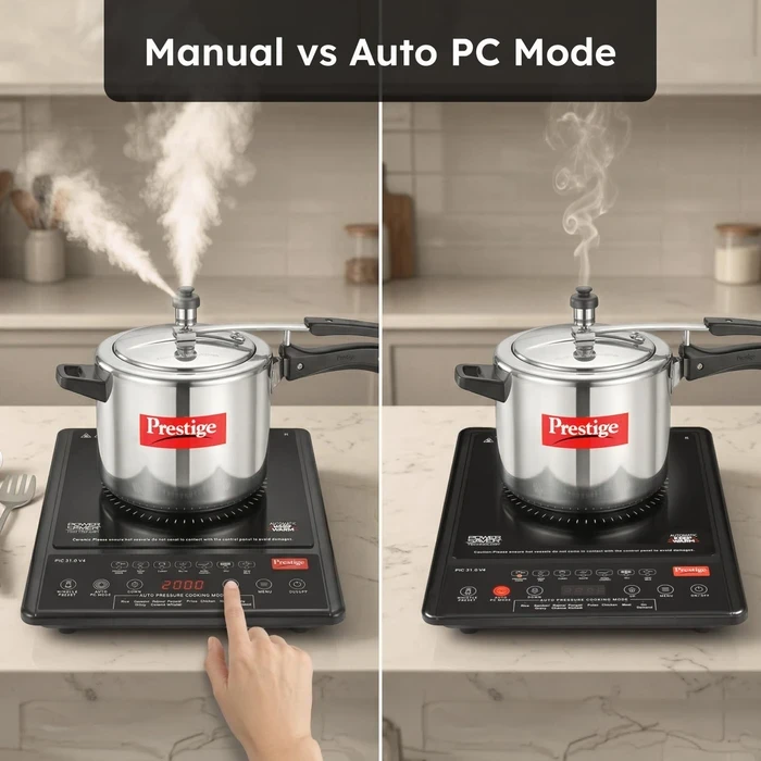 Prestige PIC 31.0 V4 2000W Induction Cooktop with Automatic Whistle Counter & Keep Warm Function | Touch Control Portable Countertop Stove - Model 41999