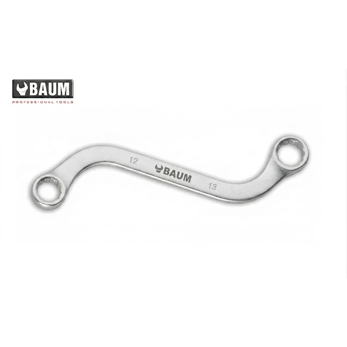BAUM Heavy-Duty S-Type Obstruction Ring Spanner | Premium Forged Chrome Vanadium Elliptical Double Box Wrench with Dual Matt Chrome | Model ART 63